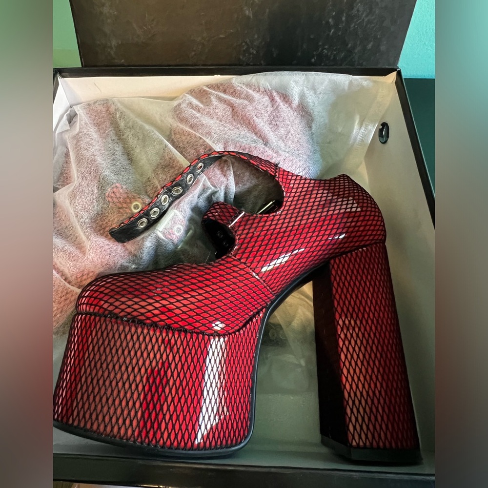 DOLL KILLS FISHING FOR COMPLIMENTS PLATFORM MARY JANES CURRENT MOOD Red … - Picture 4 of 15
